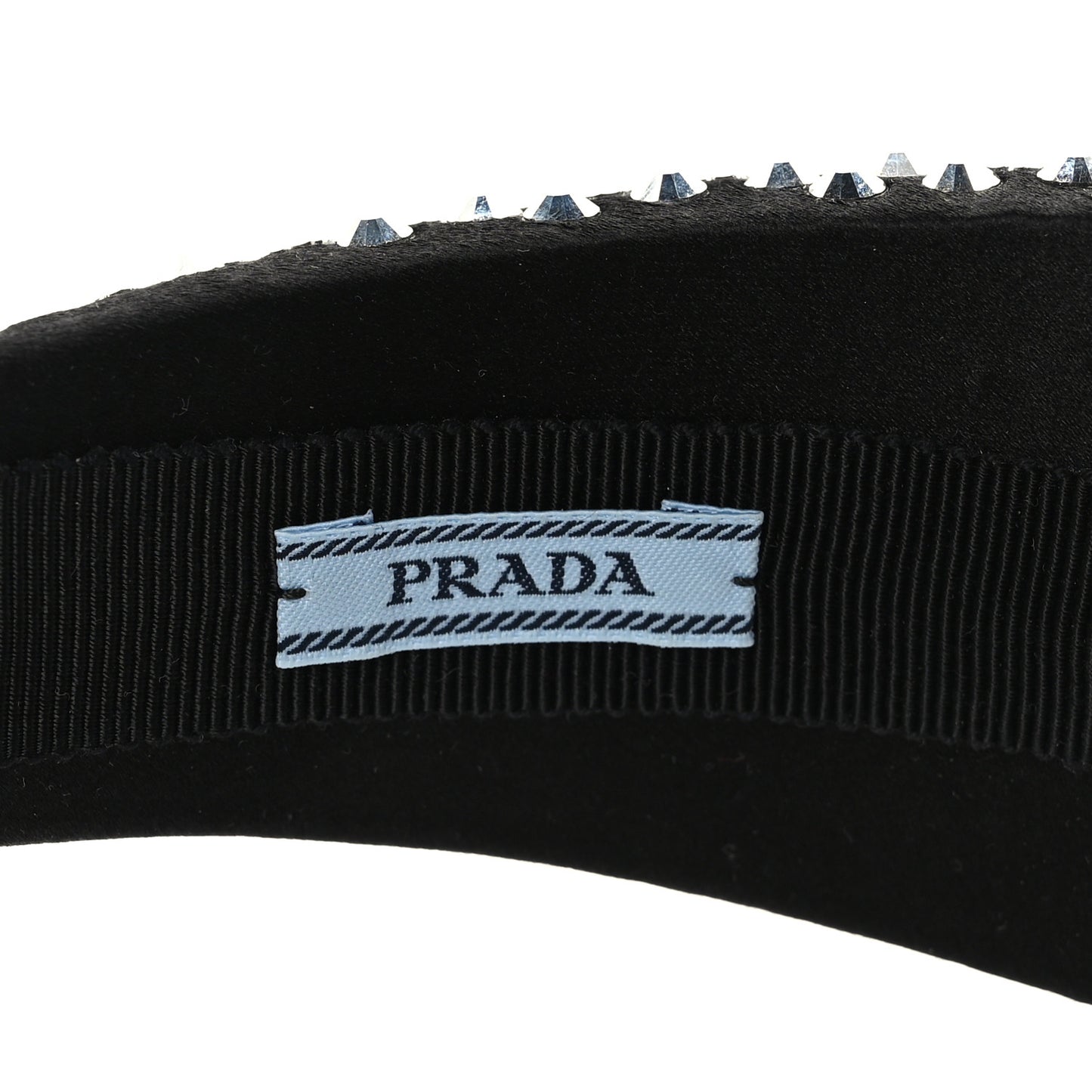 Satin Crystal Embellished Headband Metal
