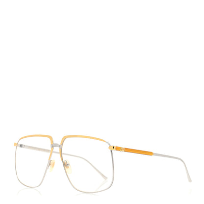 Gucci Metal Aviator Sunglasses GG0365S Silver Gold 1 of 8