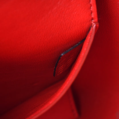 Celine Drummed Calfskin Suede Medium Trapeze Coquelicot 7 of 14