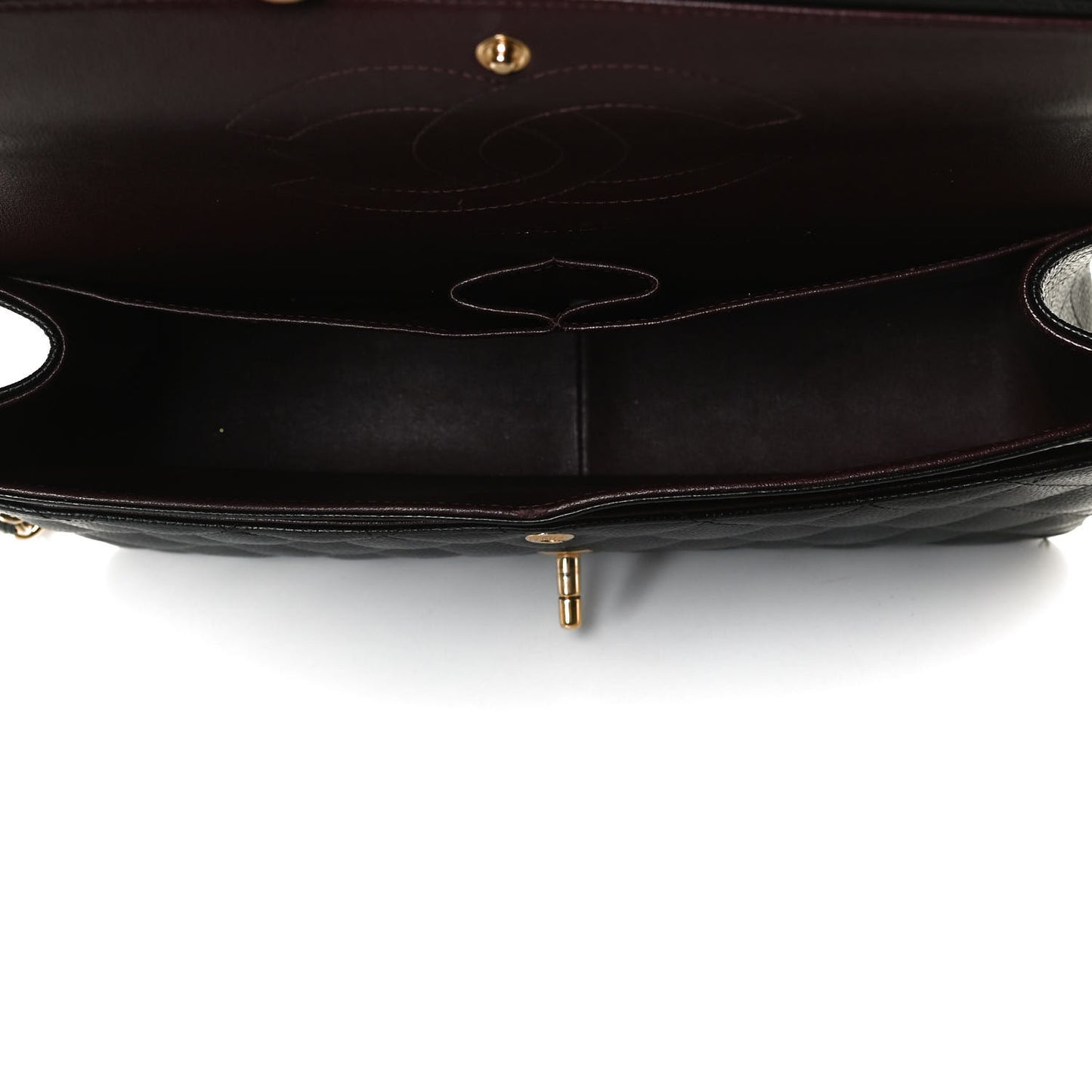 Caviar Quilted Jumbo Double Flap Black