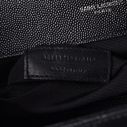 Saint Laurent Grain De Poudre Textured Mixed Matelasse Large Triquilt Monogram Satchel Black 8 of 10