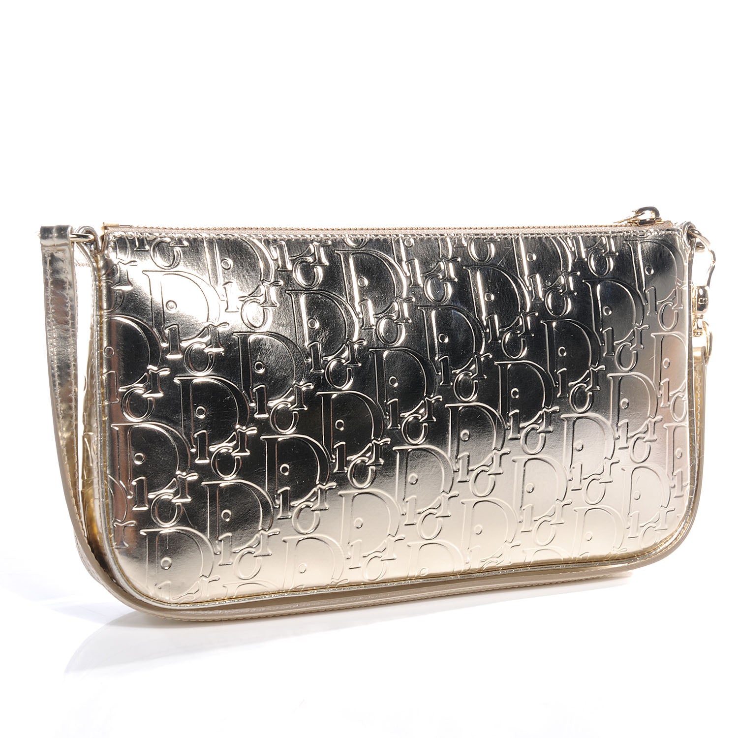 Christian Dior Patent Ultimate Zip Pochette Gold 3 of 8