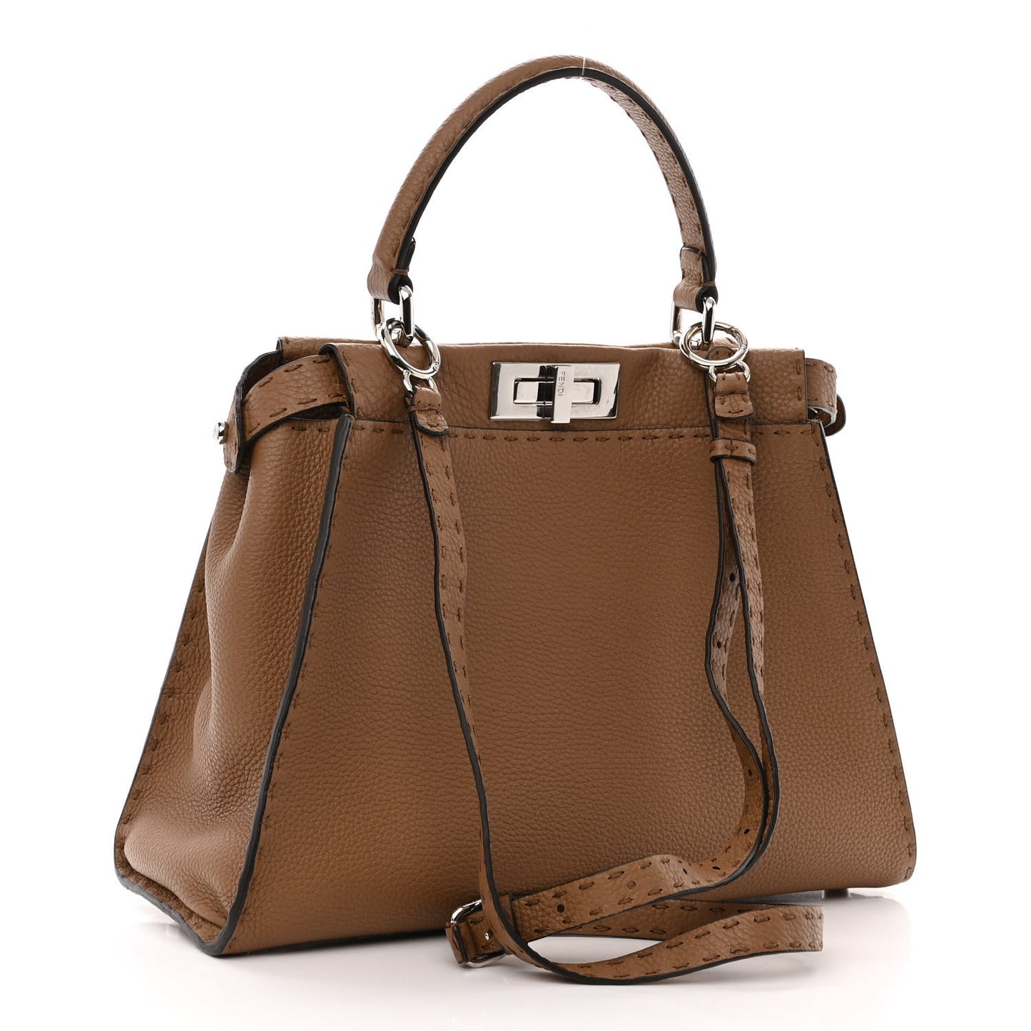 Cuoio Romano Selleria Bi-Color Medium Peekaboo Iconic Satchel Mou Deserto