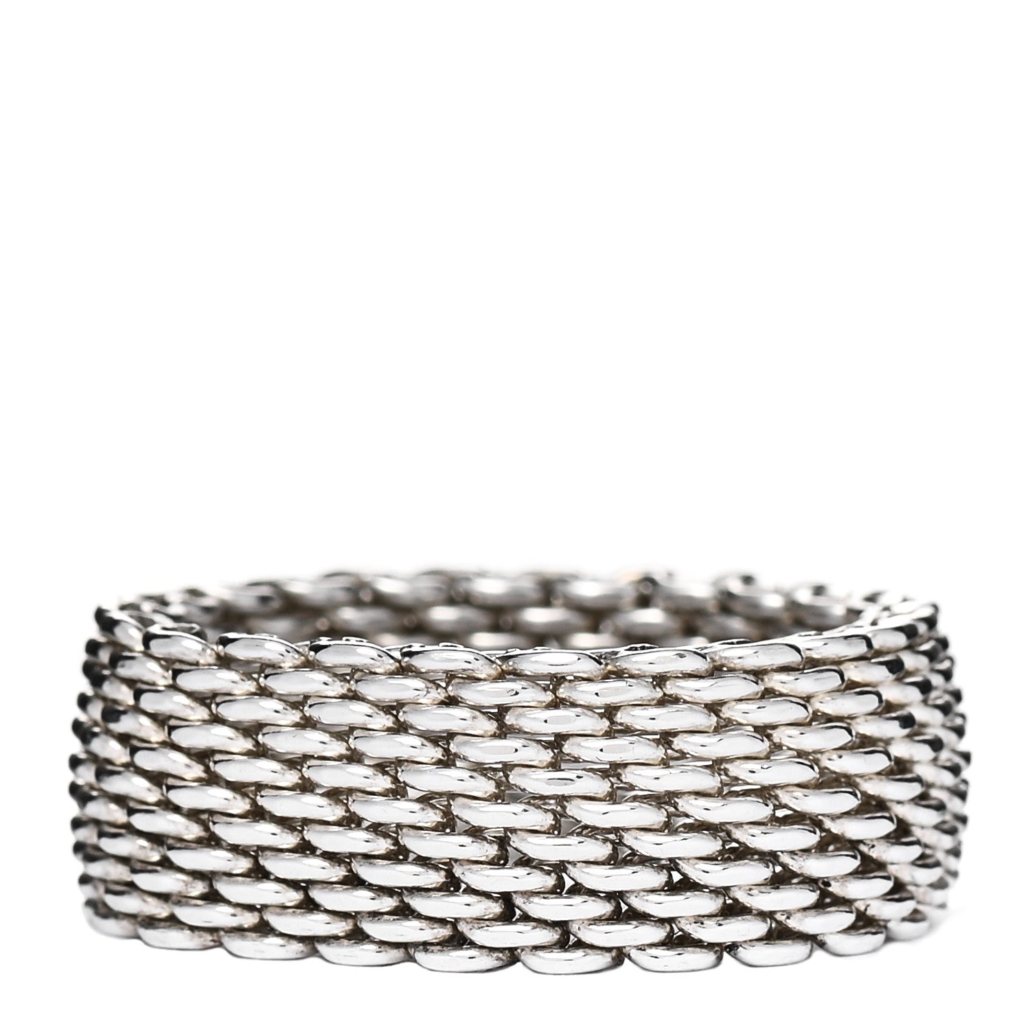 Tiffany Sterling Silver Somerset Mesh Ring 67 12 1 of 4
