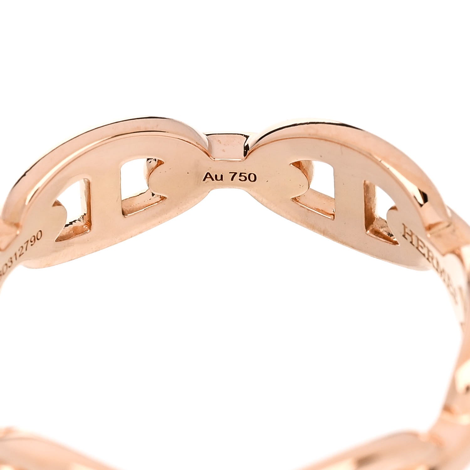 Hermes 18K Rose Gold PM Chaine d'Ancre Enchainee Ring 56 7.75 8 of 9
