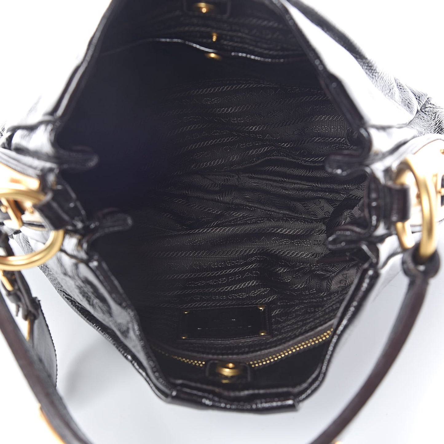 Vernice Naplak Shoulder Bag Black
