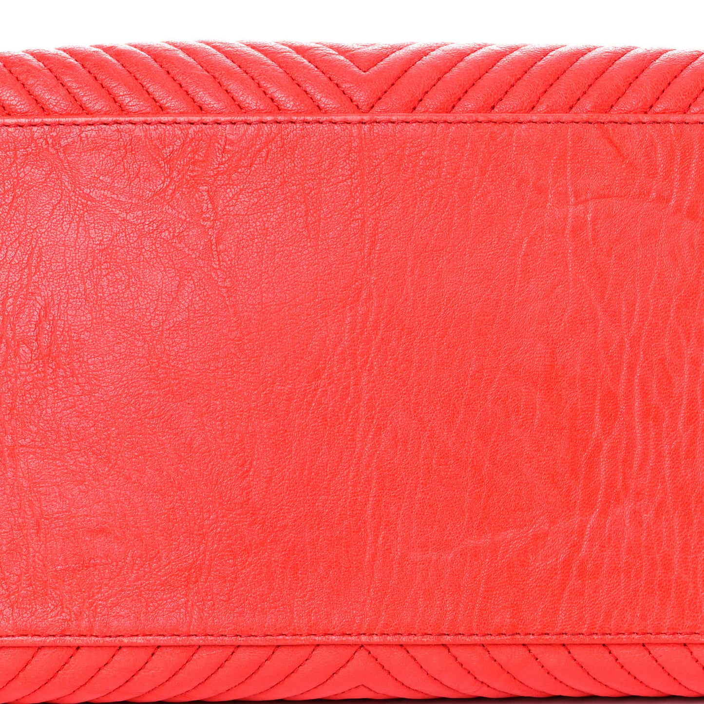 Wrinkled Lambskin Chevron Quilted Large Surpique Tote Red