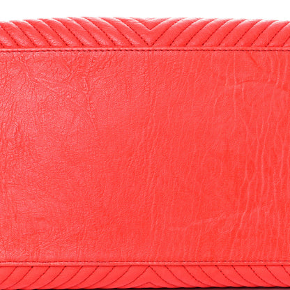 Chanel Wrinkled Lambskin Chevron Quilted Large Surpique Tote Red 25 of 31