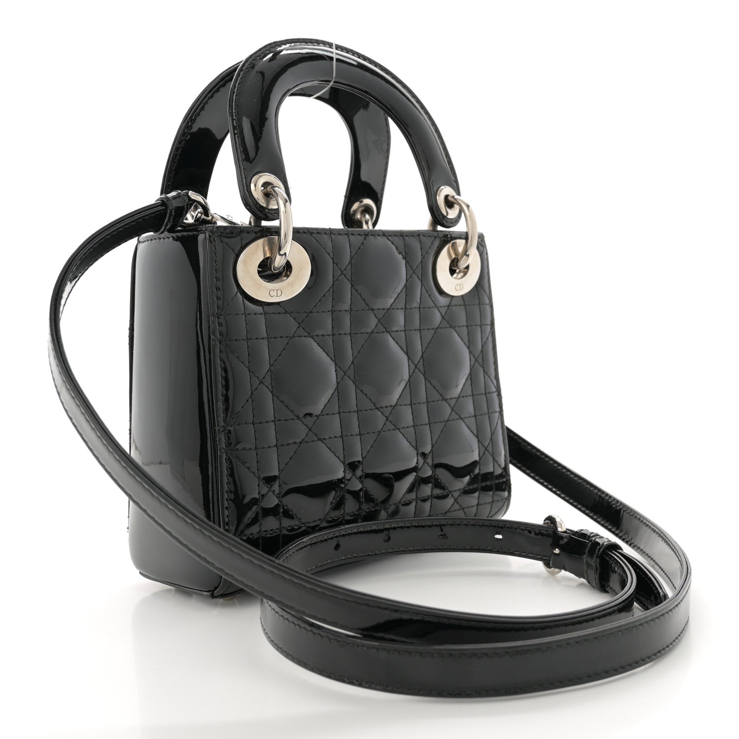 Christian Dior Patent Cannage Mini Lady Dior Black 3 of 11