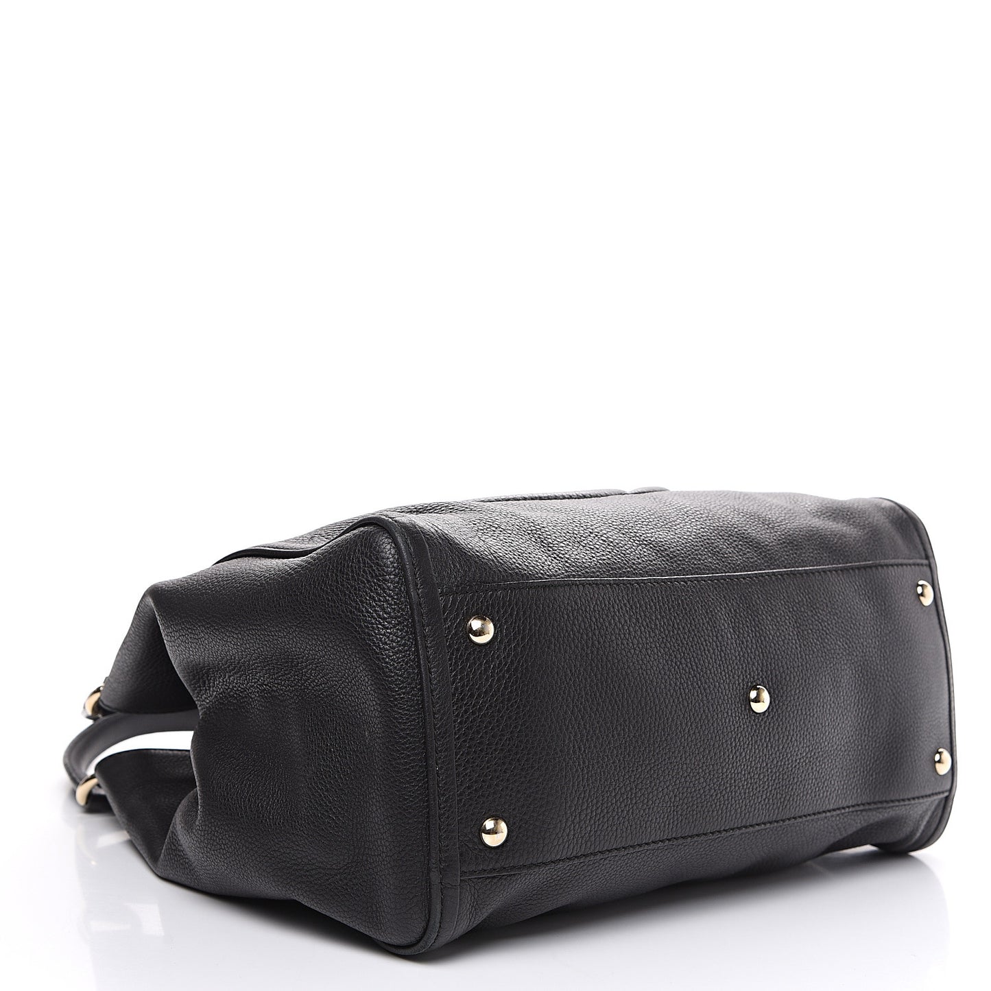 Pebbled Calfskin Medium Soho Shoulder Bag Black