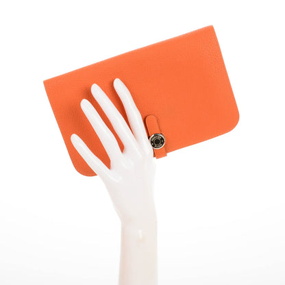 Hermes Togo Dogon Duo Wallet Orange 2 of 9