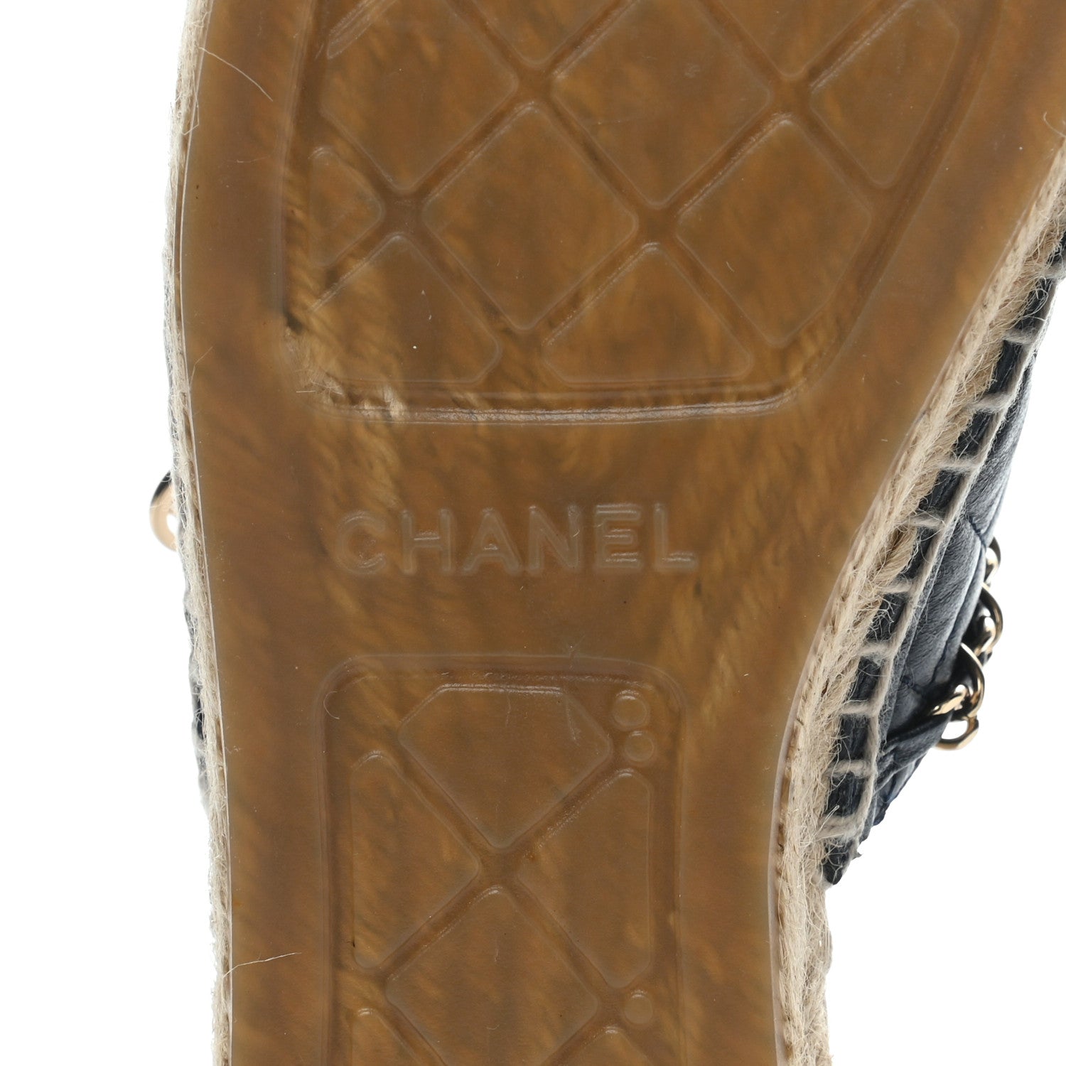 Chanel Lambskin Grosgrain Quilted CC Chain Espadrille Mules 41 Black 9 of 10