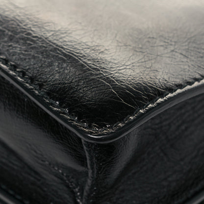 Christian Dior Crinkled Patent Lambskin Dio(r)evolution Top Handle Flap Bag Black 12 of 17