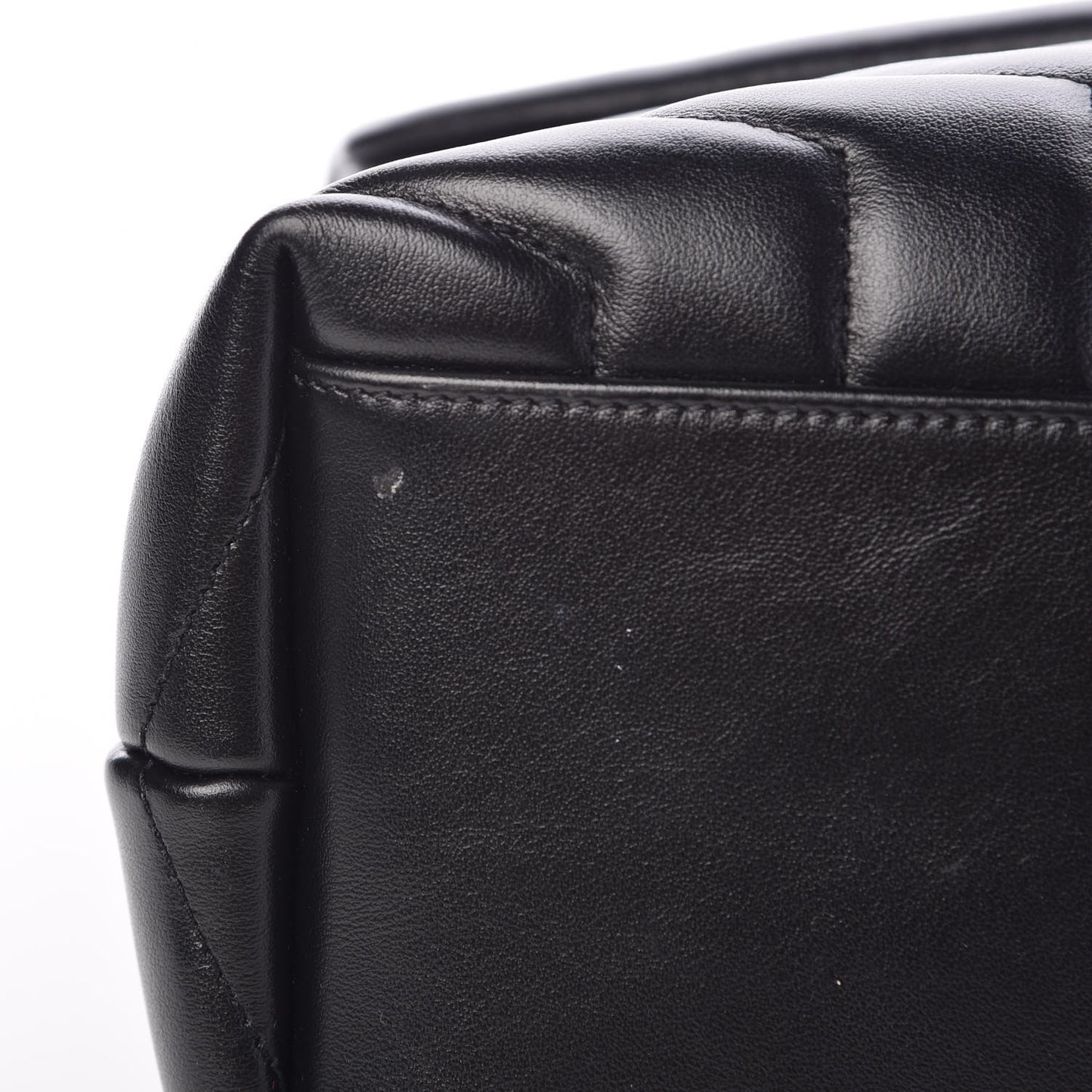 Calfskin Y Quilted Monogram Medium Loulou Chain Satchel Black