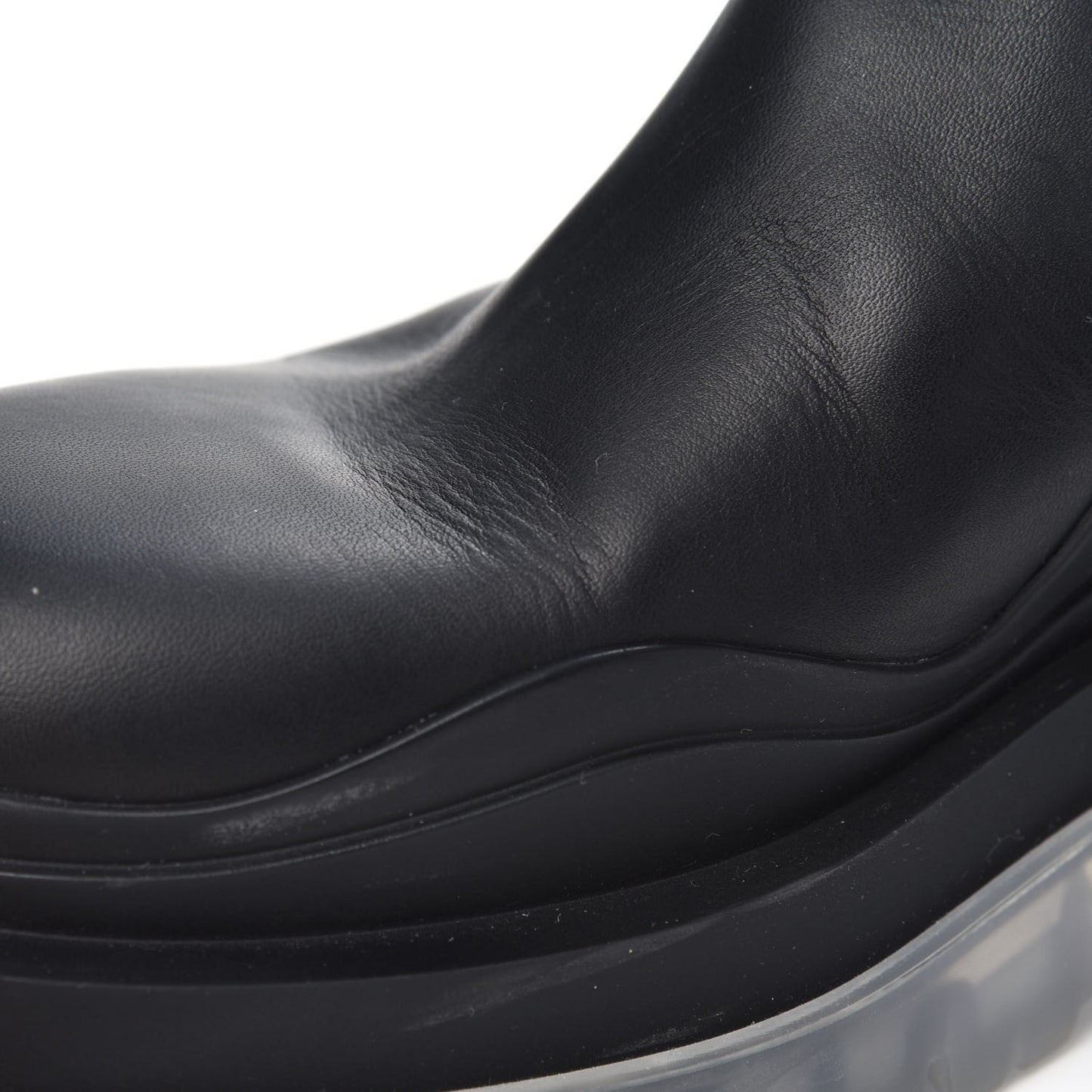 Calfskin The Tire Chelsea Boots 37.5 Black Transparent