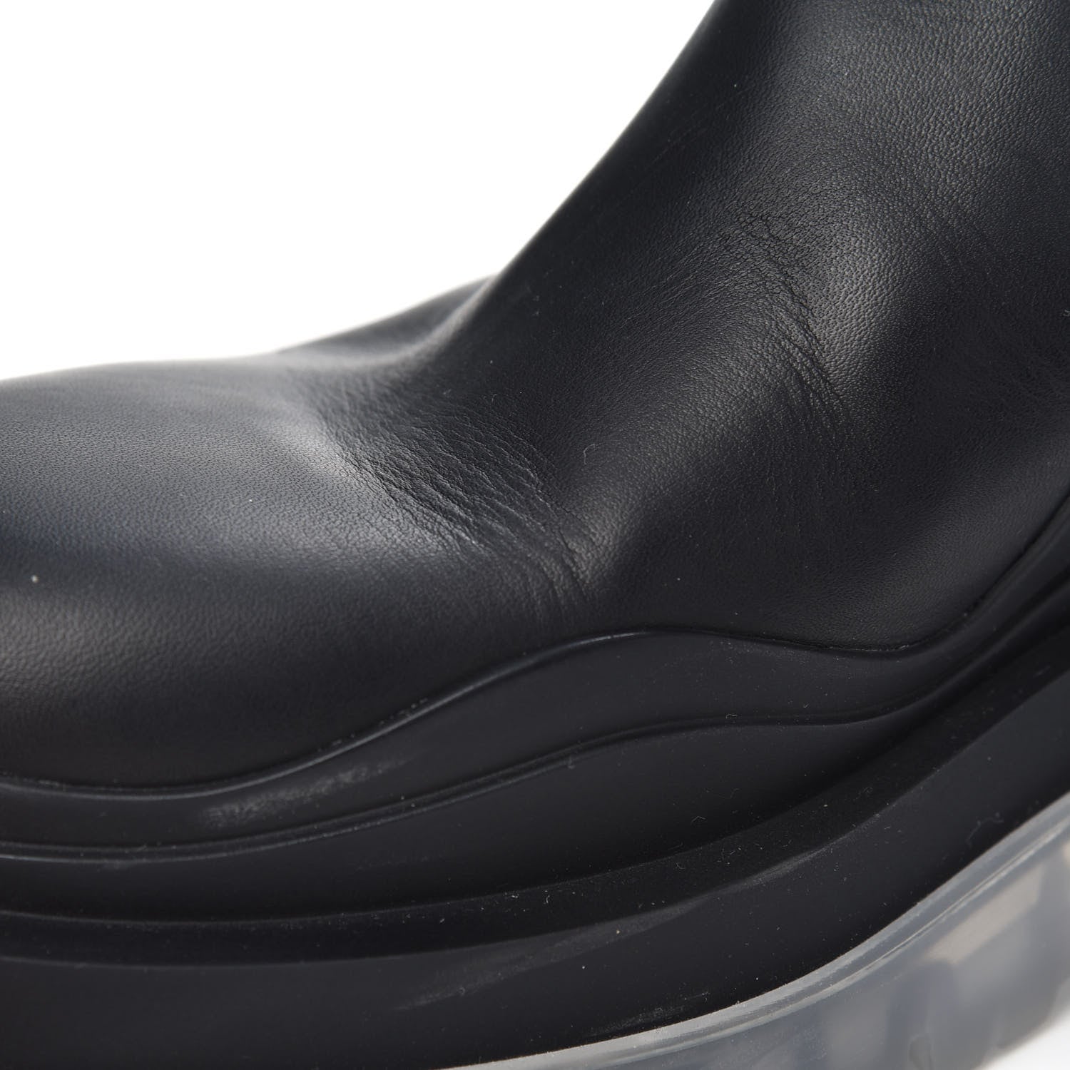 Bottega Veneta Calfskin The Tire Chelsea Boots 37.5 Black Transparent 9 of 9