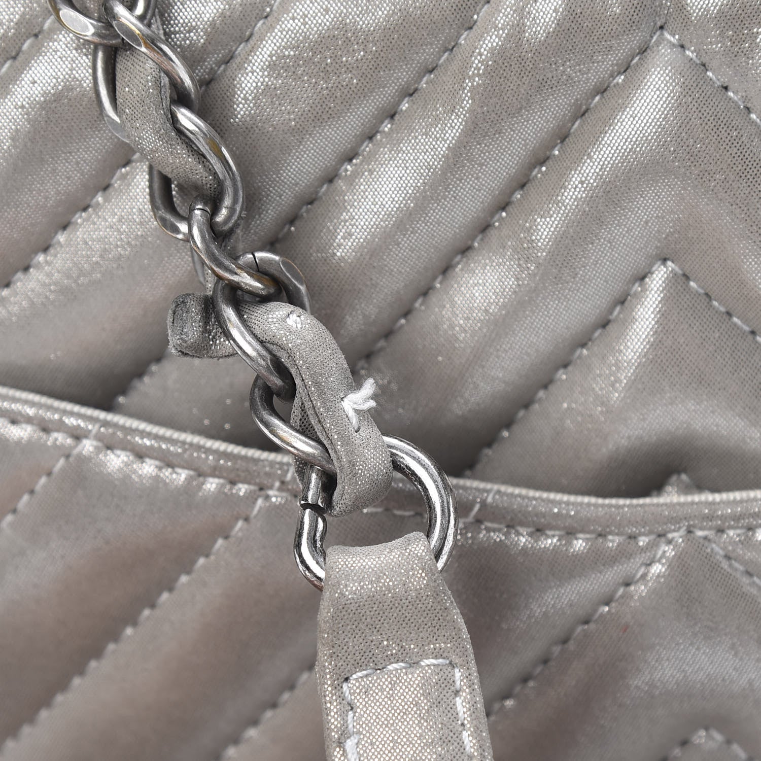 Chanel Metallic Calfskin Chevron Quilted Urban Spirit Backpack Silver 11 of 11
