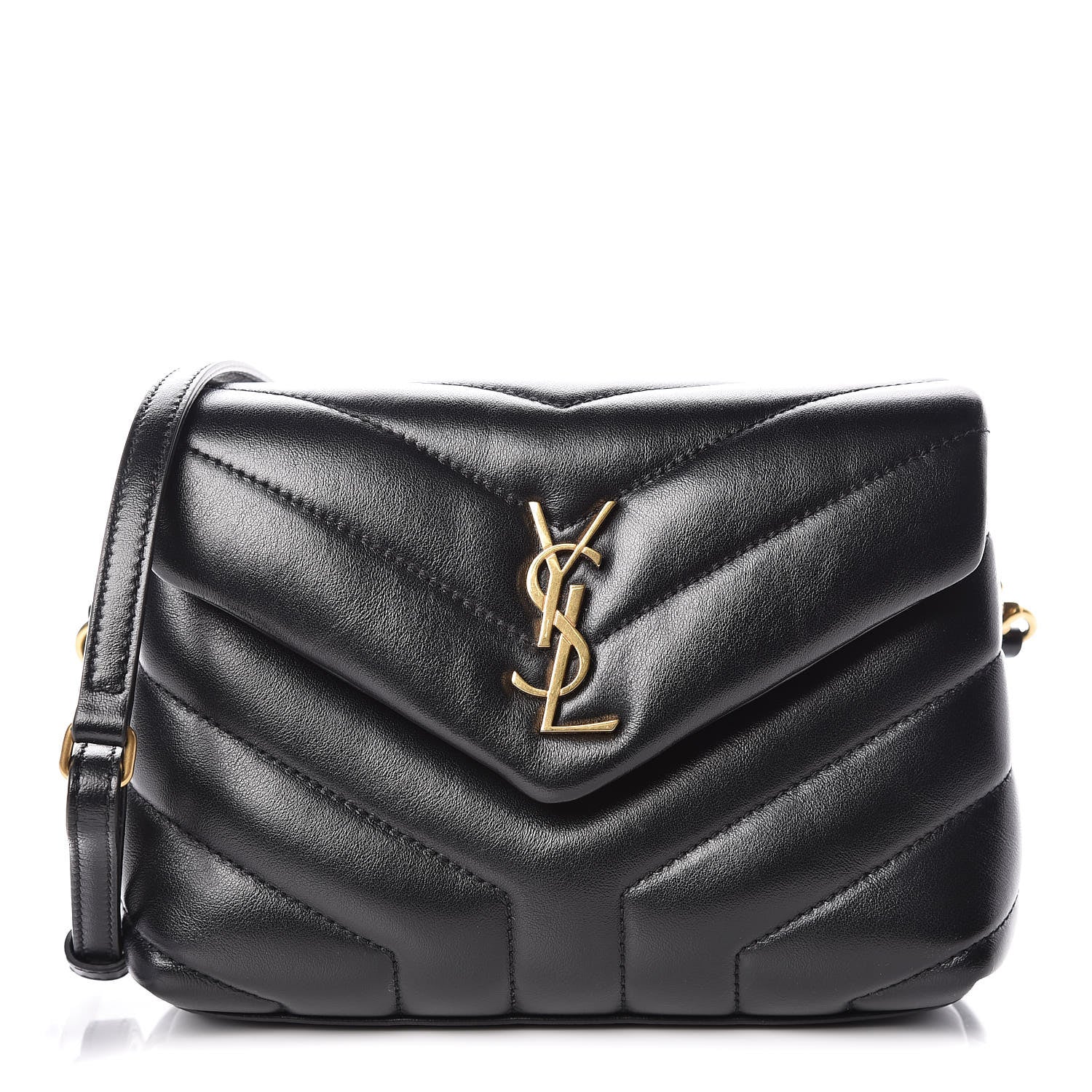 Saint Laurent Calfskin Y Quilted Monogram Toy Loulou Crossbody Bag Black 1 of 10