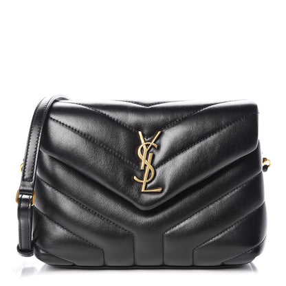 Saint Laurent Calfskin Y Quilted Monogram Toy Loulou Crossbody Bag Black 1 of 10