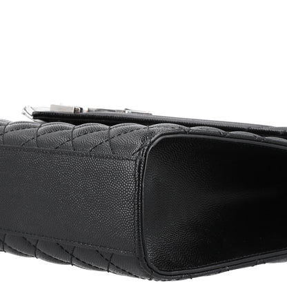 Saint Laurent Grain De Poudre Textured Mixed Matelasse Large Triquilt Monogram Satchel Black 11 of 11