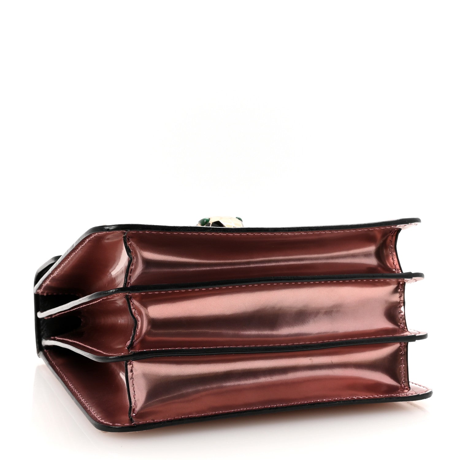 Bulgari Metallic Calfskin Serpenti Forever Top Handle Rose Quartz 4 of 9