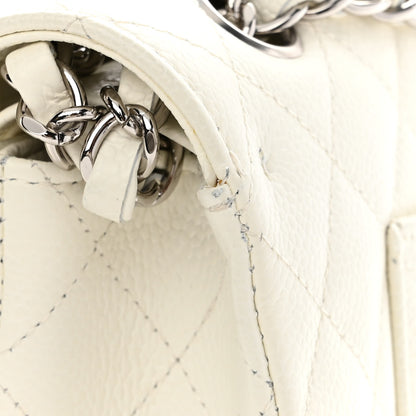 Chanel Caviar Quilted Medium Double Flap White 14 of 17
