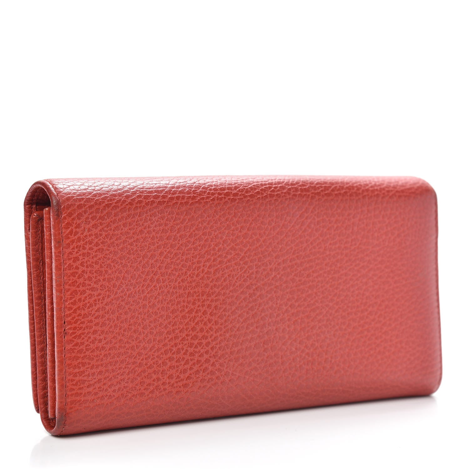 Gucci Pebbled Calfskin Continental Wallet Red 3 of 13