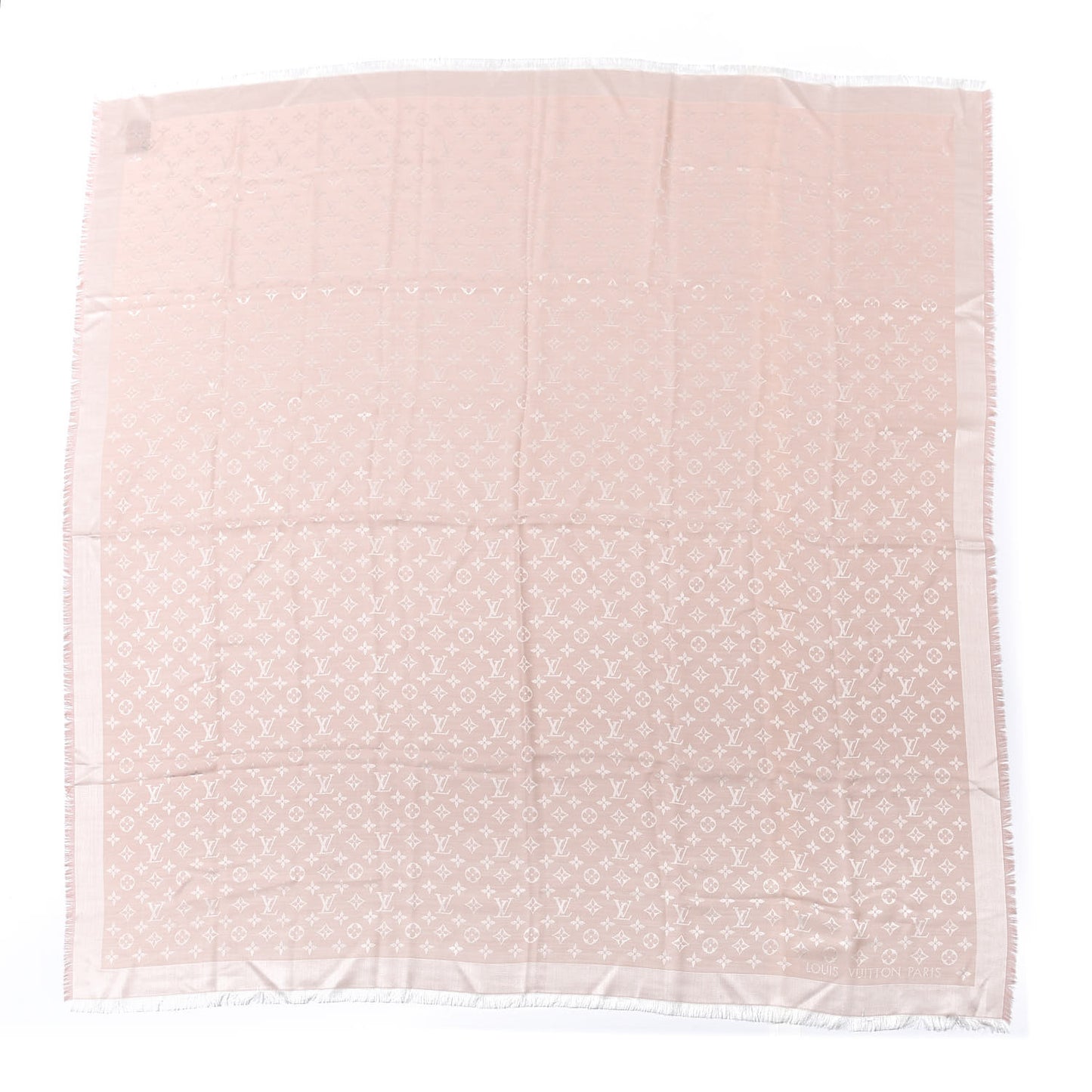 Silk Wool Monogram Shawl Rose