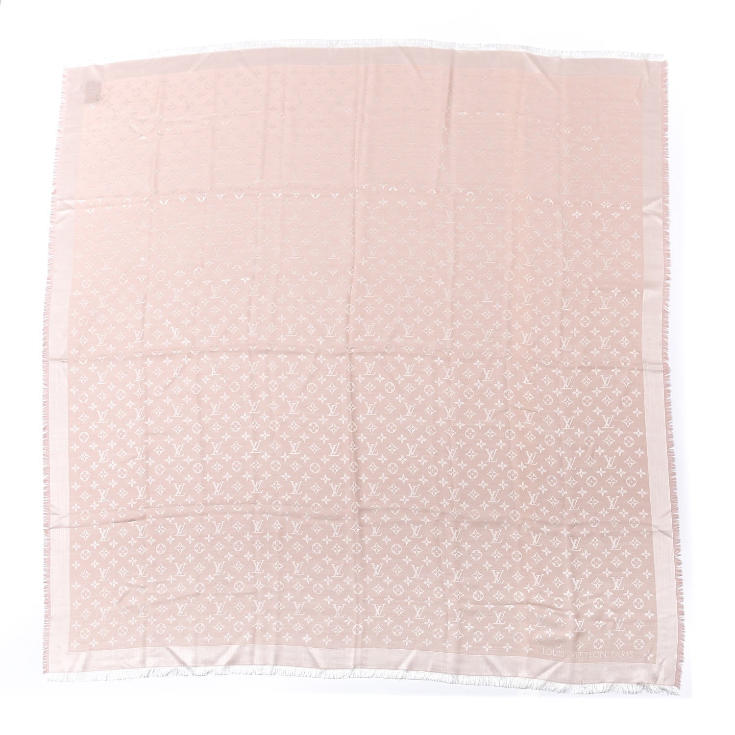 Louis Vuitton Silk Wool Monogram Shawl Rose 1 of 3