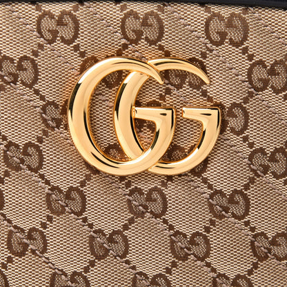 Gucci Monogram Matelasse Diagonal Small GG Marmont Chain Shoulder Bag Beige Black 9 of 11