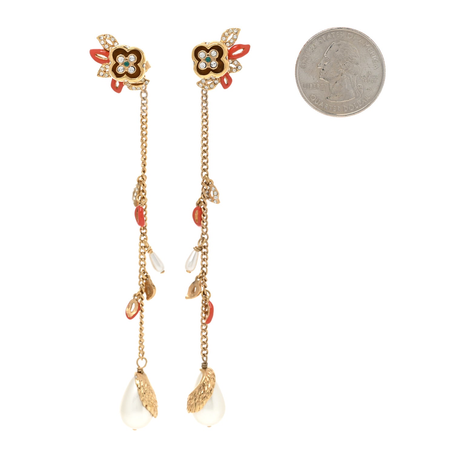 Louis Vuitton Miss Windsor Flower Earrings Gold 2 of 5