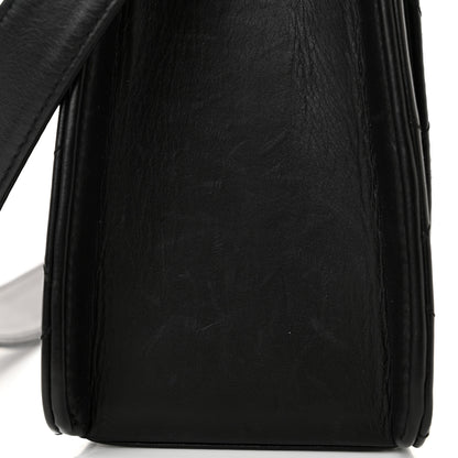 Chanel Lambskin Stitched Shoulder Flap Bag Black 15 of 18
