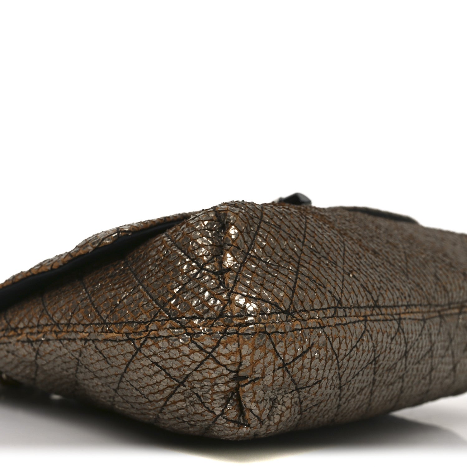 Lanvin Crackled Metallic Lame Quilted Happy Partage Bag Gold 16 of 17