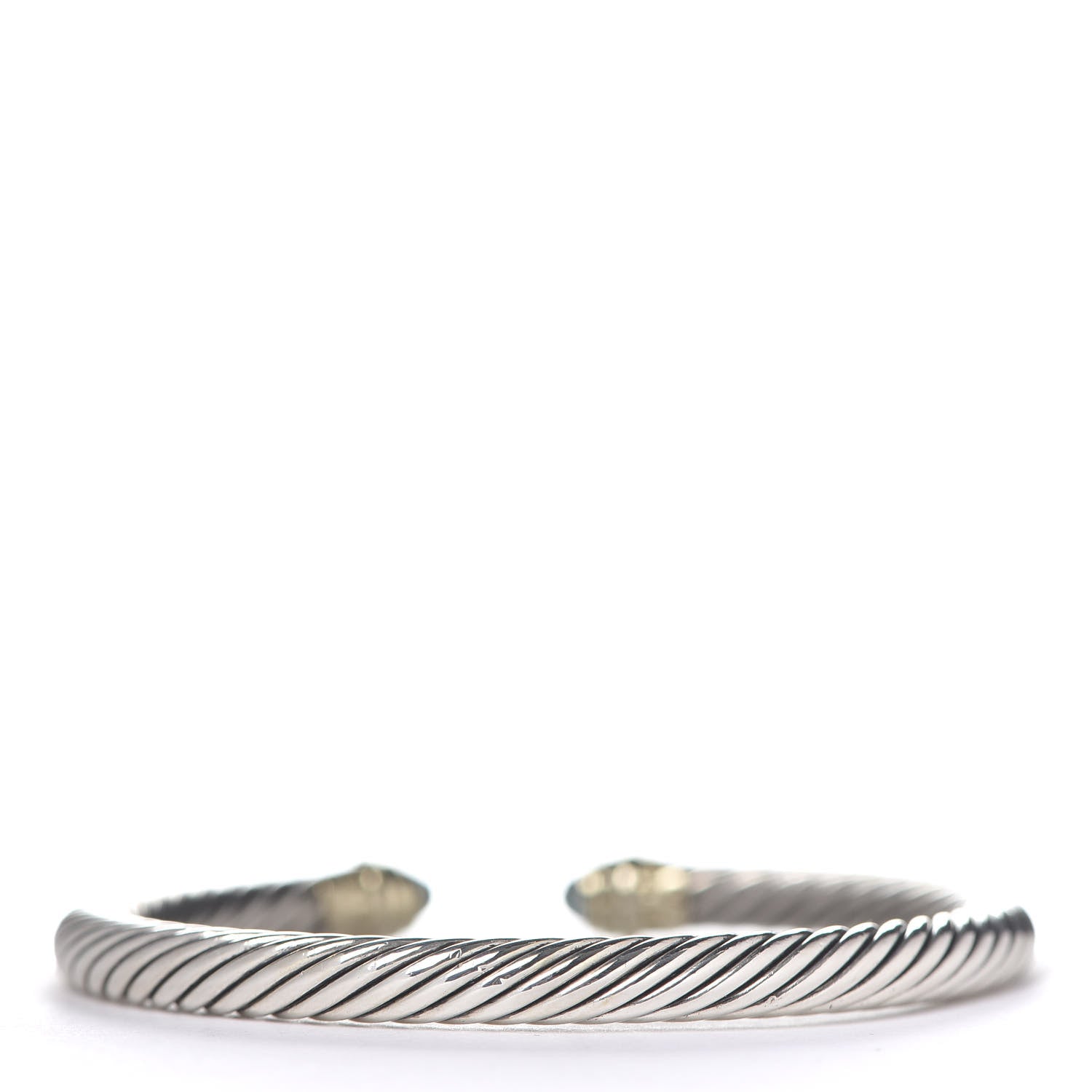 David Yurman Sterling Silver 14K Yellow Gold Blue Topaz 5mm Cable Classics Petite Color Bracelet 3 of 5