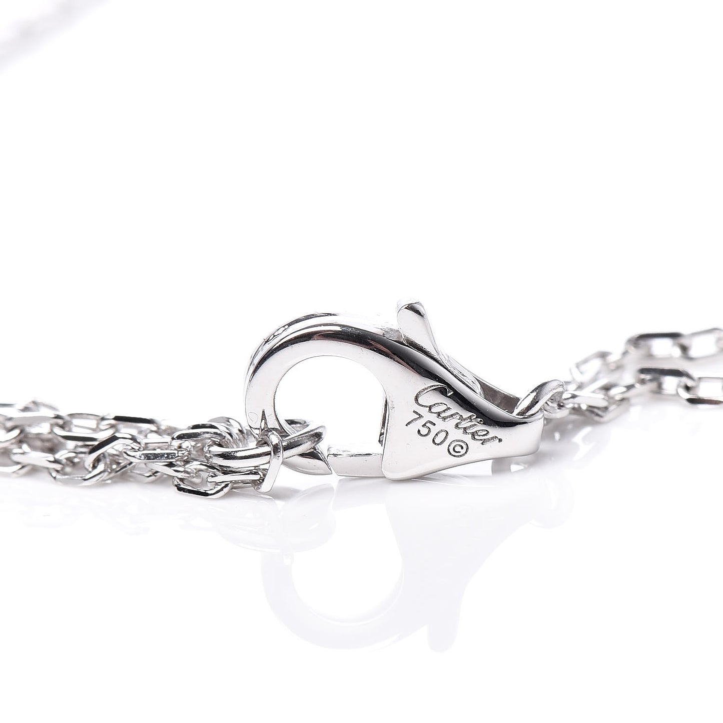 18K White Gold 2 Diamond LOVE Necklace