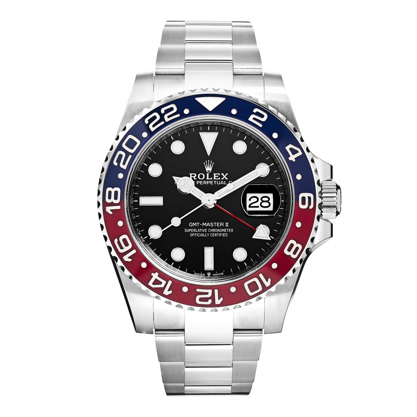Stainless Steel 40mm Oyster Perpetual Date GMT Master Ⅱ Pepsi Watch 126710BLRO