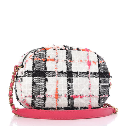 Chanel Tweed Lambskin Quilted Coco Midnight Camera Case White Black Multicolor 3 of 10