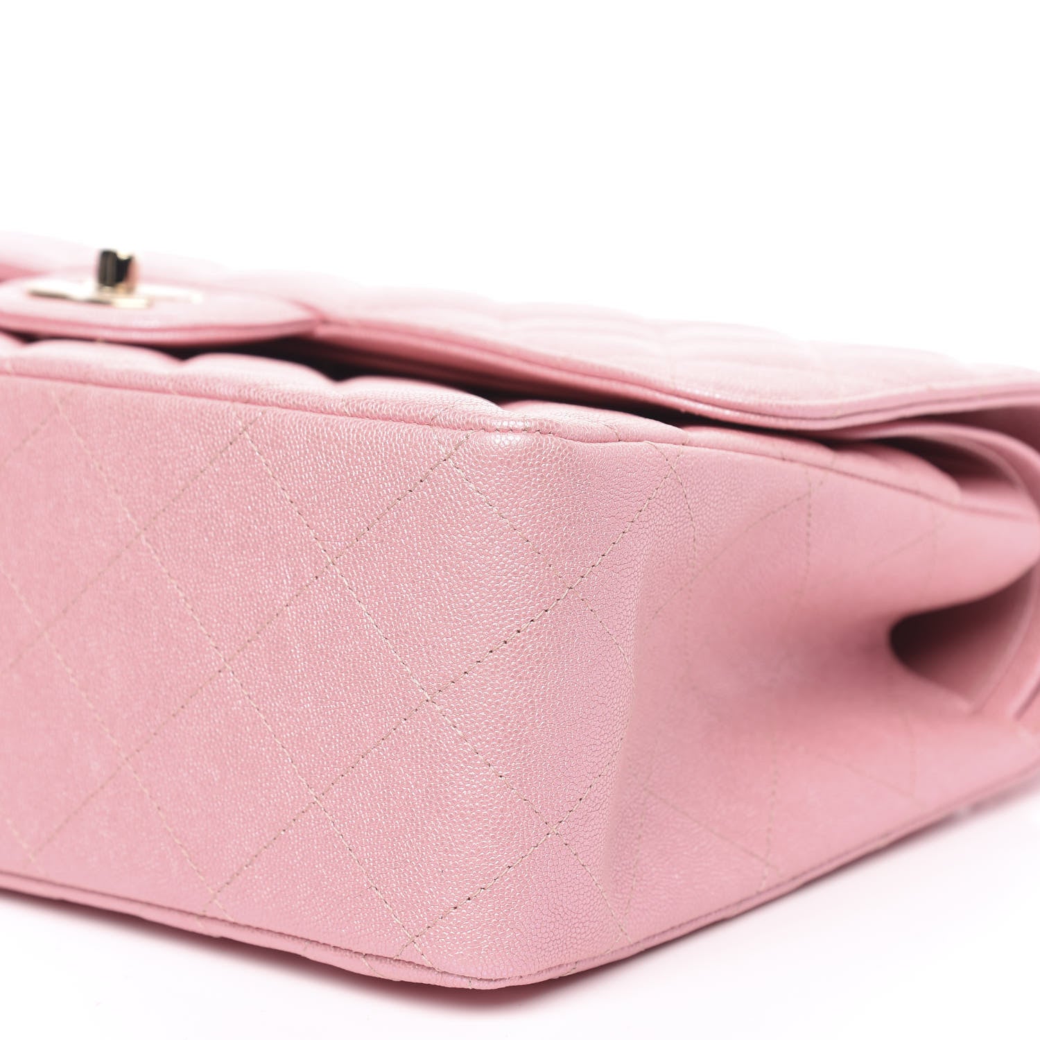 Chanel Iridescent Caviar Quilted Jumbo Double Flap Rose Pink 9 of 11