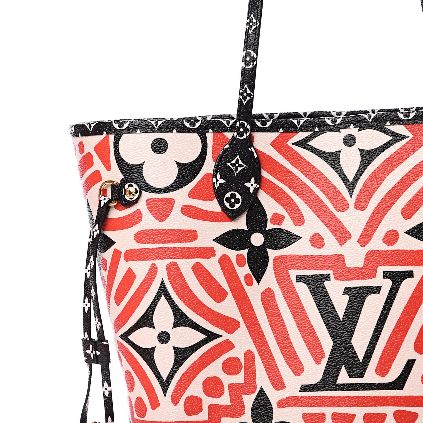 Monogram Giant Crafty Neverfull MM Creme Rouge Black