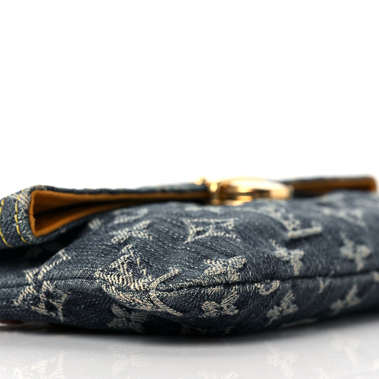 Louis Vuitton Monogram Denim Pochette Plat Clutch Blue 7 of 8