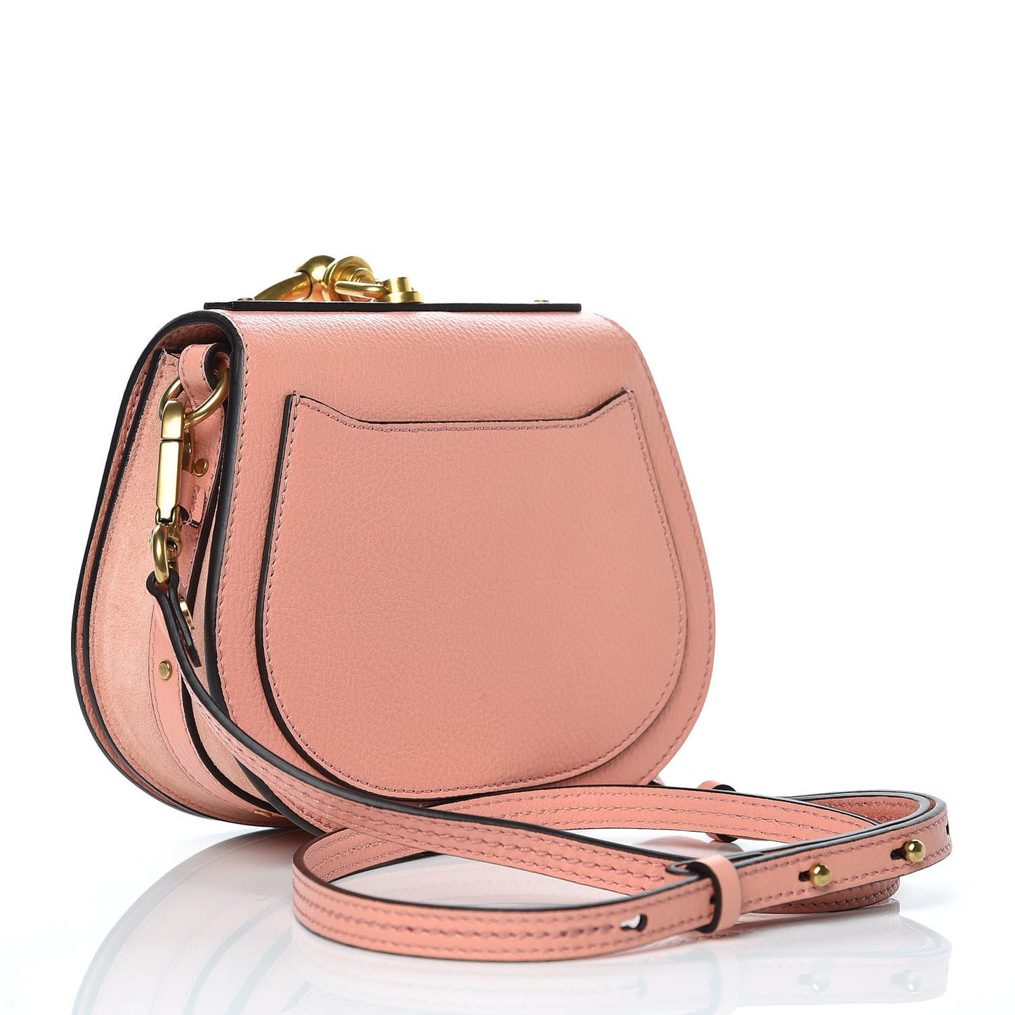 Calfskin Suede Small Nile Bracelet Bag Ideal Blush