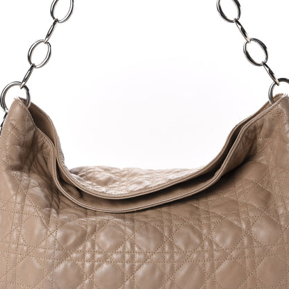Christian Dior Lambskin Cannage Medium Soft Hobo Beige 12 of 13