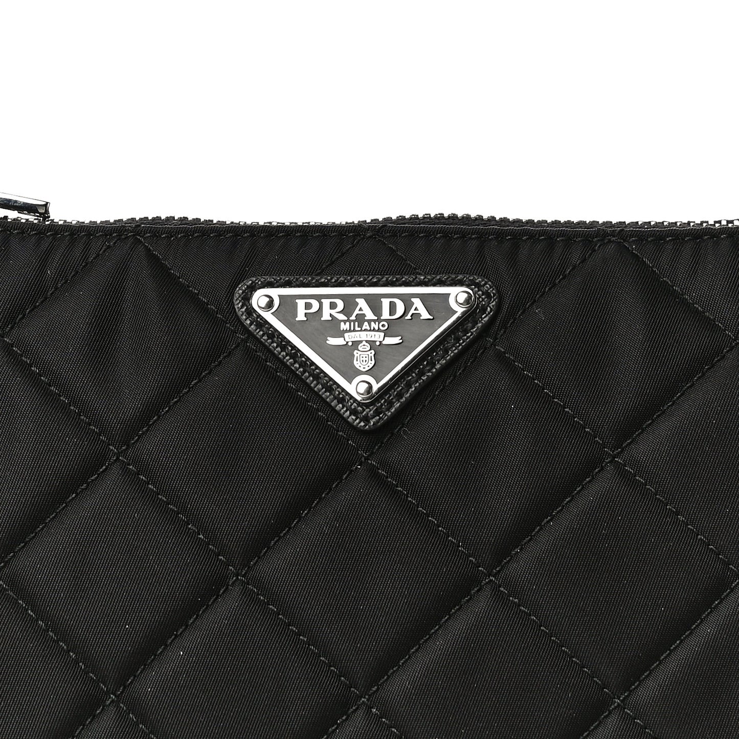 Nylon Tessuto Impuntu Quilted Crossbody Bag Black