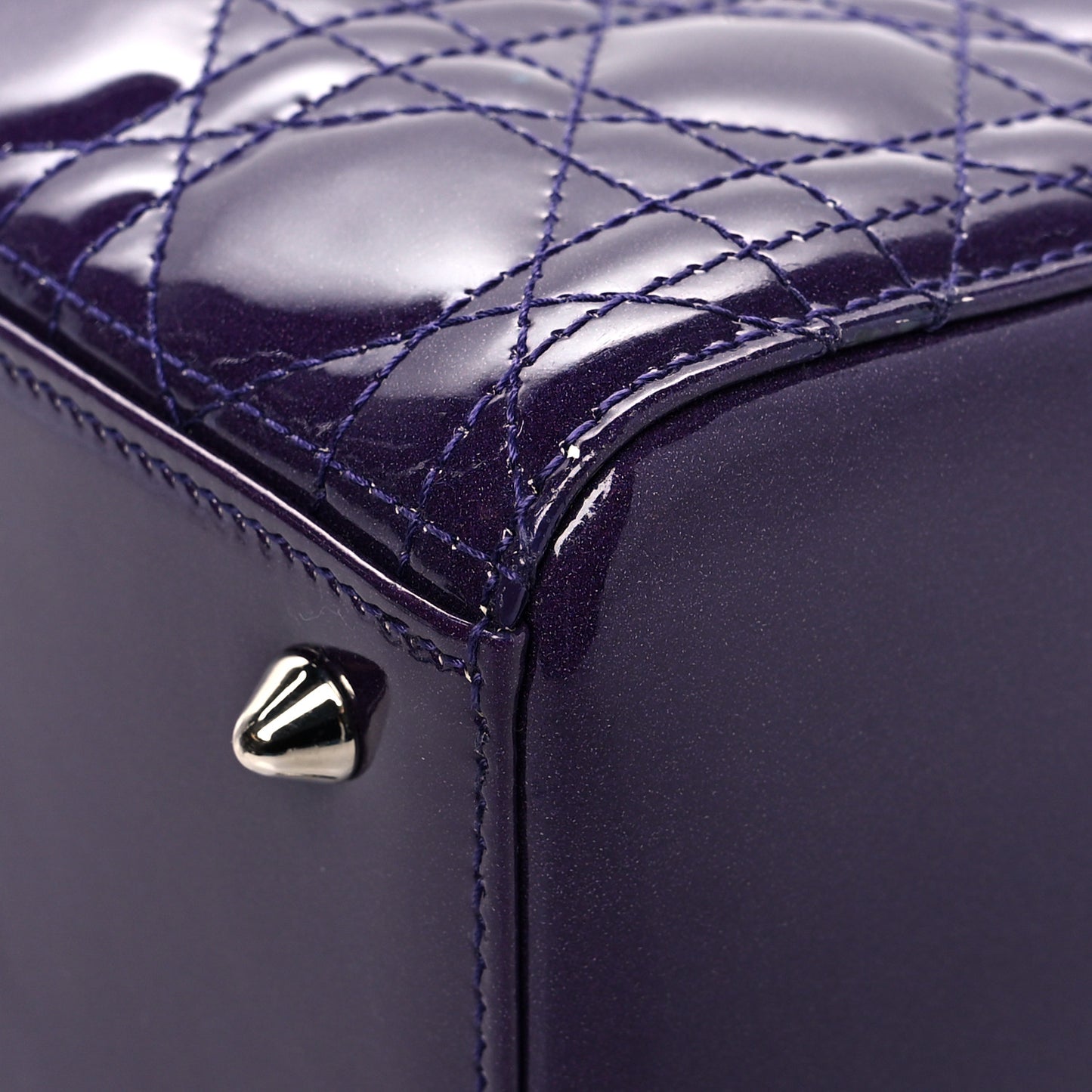 Patent Cannage Gradient Medium Lady Dior Purple Blue