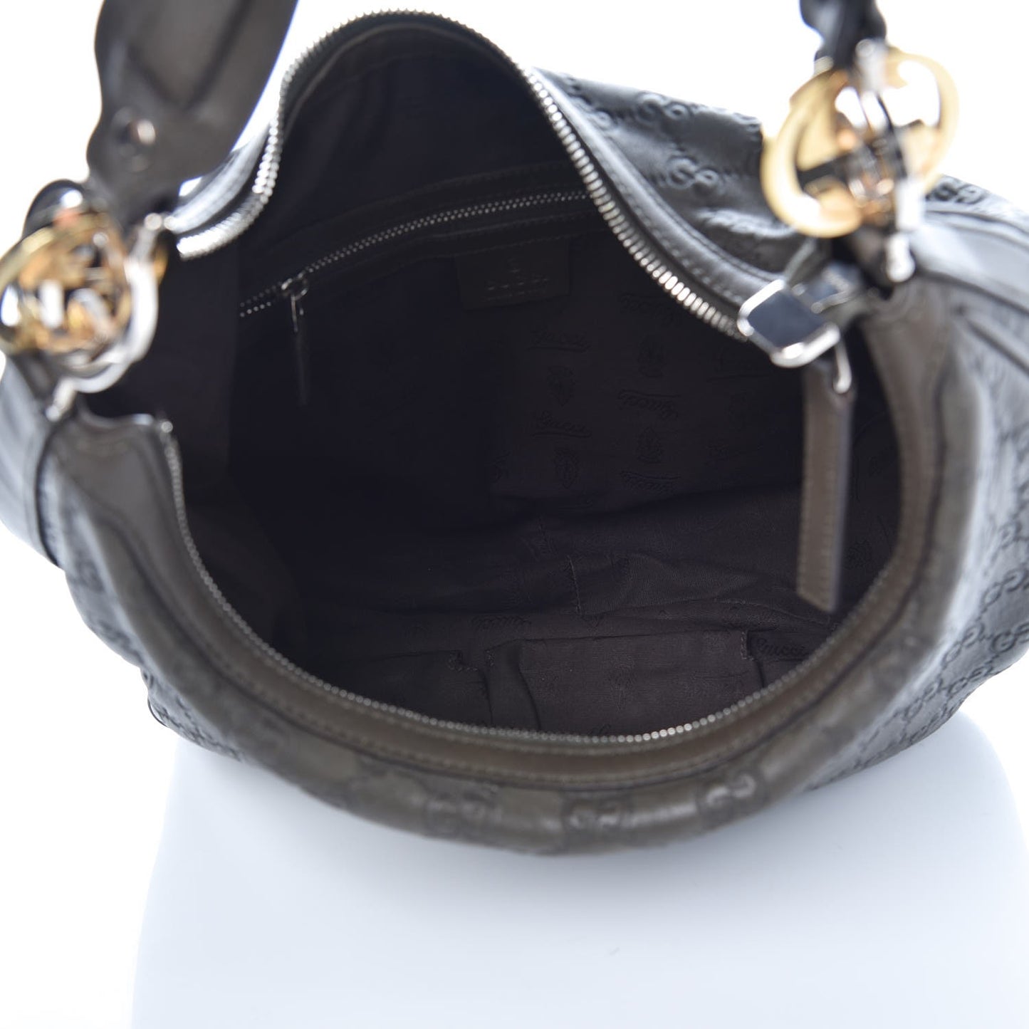 Guccissima Medium GG Twins Hobo Olive Green