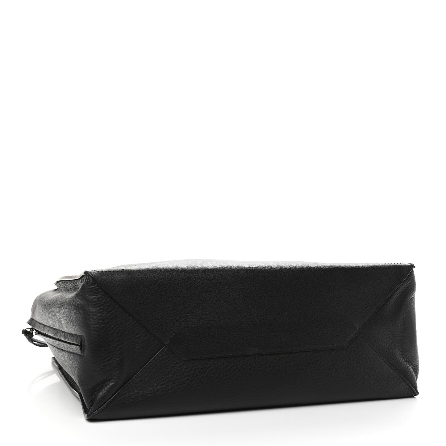 Calfskin Blackout Hardware Perforated Papier B4 Tote Black