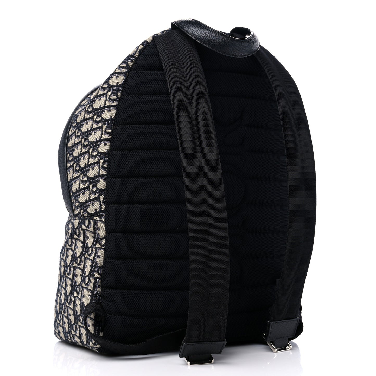 Oblique Calfskin Rider Backpack Beige Black