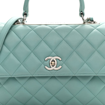 Chanel Lambskin Quilted Medium Trendy CC Flap Dual Handle Bag Light Green 8 of 10