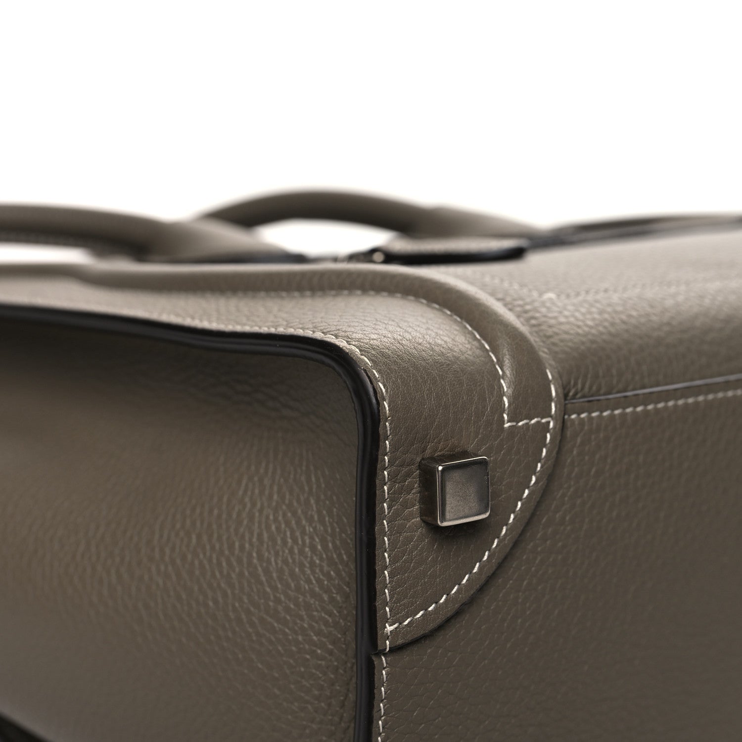 Celine Drummed Calfskin Micro Luggage Souris 8 of 11