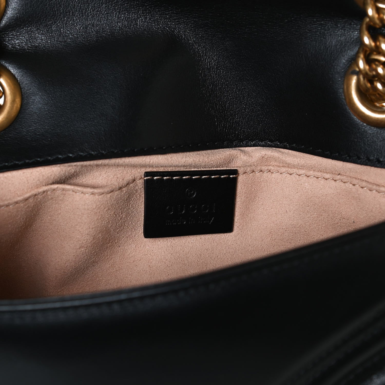 Gucci Calfskin Matelasse Mini GG Marmont Shoulder Bag Black 6 of 11